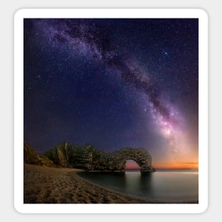 Milky Way over Durdle Door Rocks Sticker